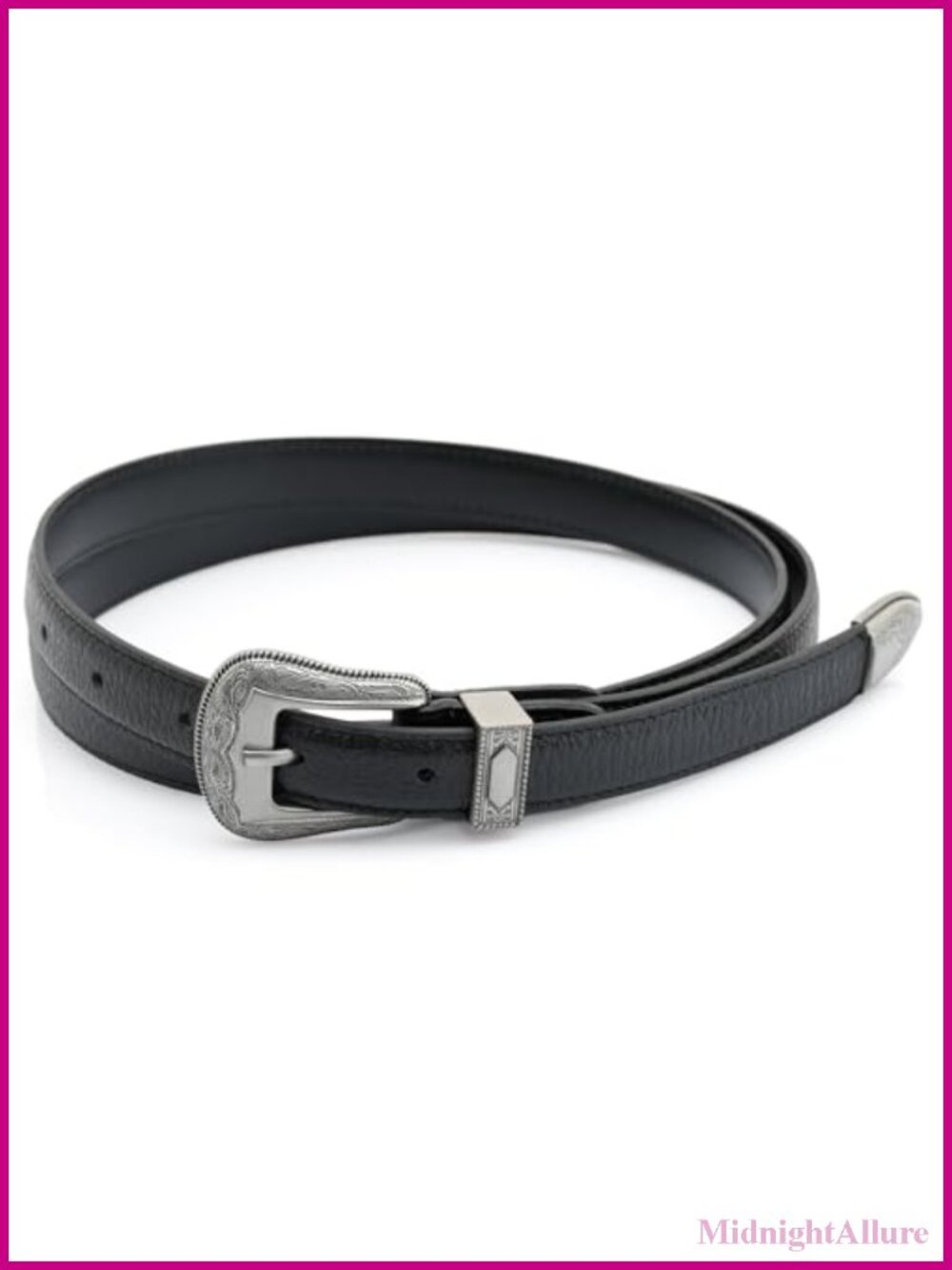Genuine Cowhide Leather Belt 3/4 Inch Wide Western Style Oxidized Buckle